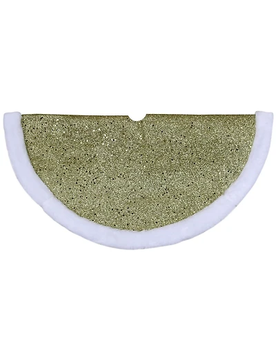Northlight Glitter Mini Christmas Tree Skirt with Faux Fur Trim