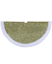Northlight Glitter Mini Christmas Tree Skirt with Faux Fur Trim
