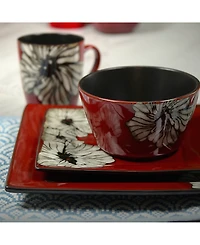 Elama Winter Bloom 16 Pc. Dinnerware Set, Service for 4