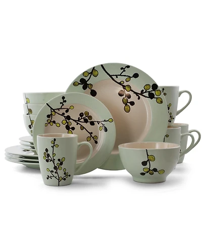 Elama Retro Bloom 16 Pc. Dinnerware Set, Service for 4