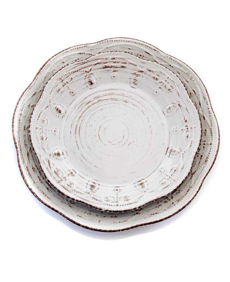 Elama Rustic Birch 16 Pc. Dinnerware Set, Service for 4