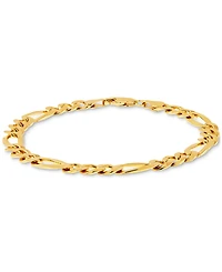 Men's Figaro Link Chain Bracelet 18k Gold-Plated Sterling Silver or