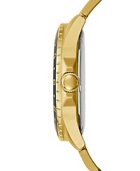 Guess Men's Gold-Tone Stainless Steel Bracelet Watch 44mm