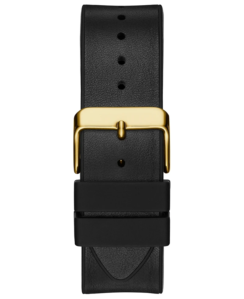 Guess Men's Black Leather & Silicone Flex Strap Watch 43mm