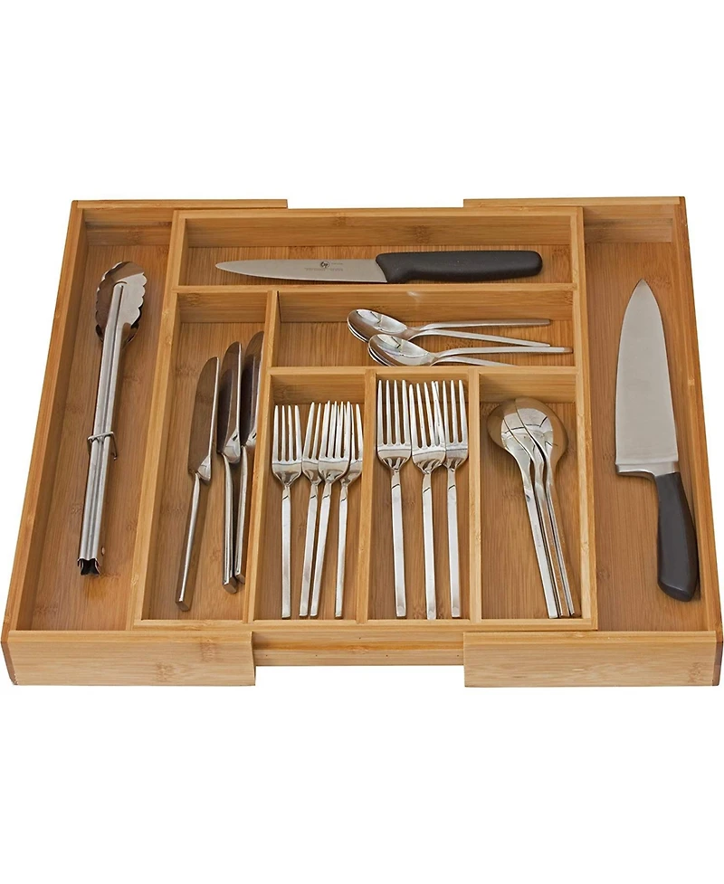 Bamboo Expandable Cutlery Drawer Organizer