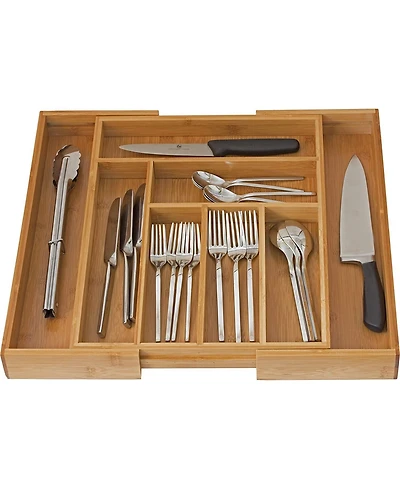 Bamboo Expandable Cutlery Drawer Organizer