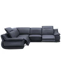 Daisley 4-Pc. Leather "L" Shaped Sectional Sofa with 2 Power Recliners
