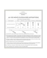 Exclusive Home Rimini 1" Window Curtain Rod and Finial Set, Adjustable 66"- 120"