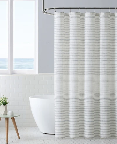 Tommy Bahama Home Tidal Stripe Dobby Shower Curtain, 72" X 72"