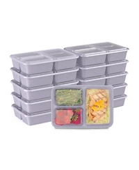 Bentgo Food Prep 3-Compartment Storage Containers, Pack of 10