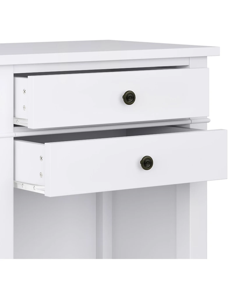 Simpli Home Carlton Solid Wood Bedside Table