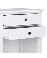 Simpli Home Carlton Solid Wood Bedside Table