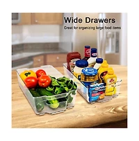 Sorbus 6 Pack Stackable Plastic Clear Fridge Bins - for Freezer and Pantry