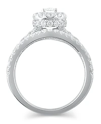 Diamond Halo Emerald Bridal Set (2. ct. t.w.) in 14k White, Yellow or Rose Gold