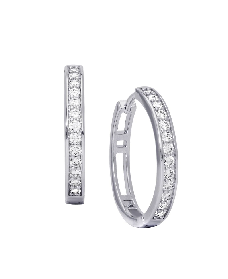 Macy's Cubic Zirconia Pave Round Hoop Earrings