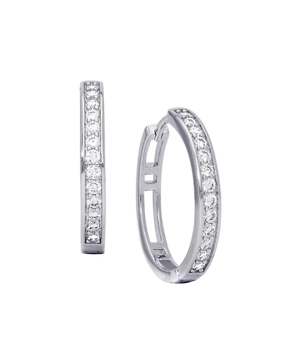 Macy's Cubic Zirconia Pave Round Hoop Earrings