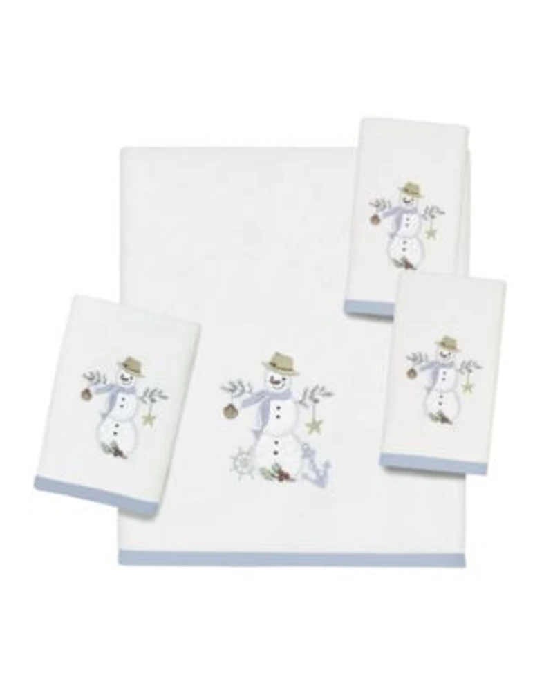 Avanti Coastal Snowman Cotton Bath Towels