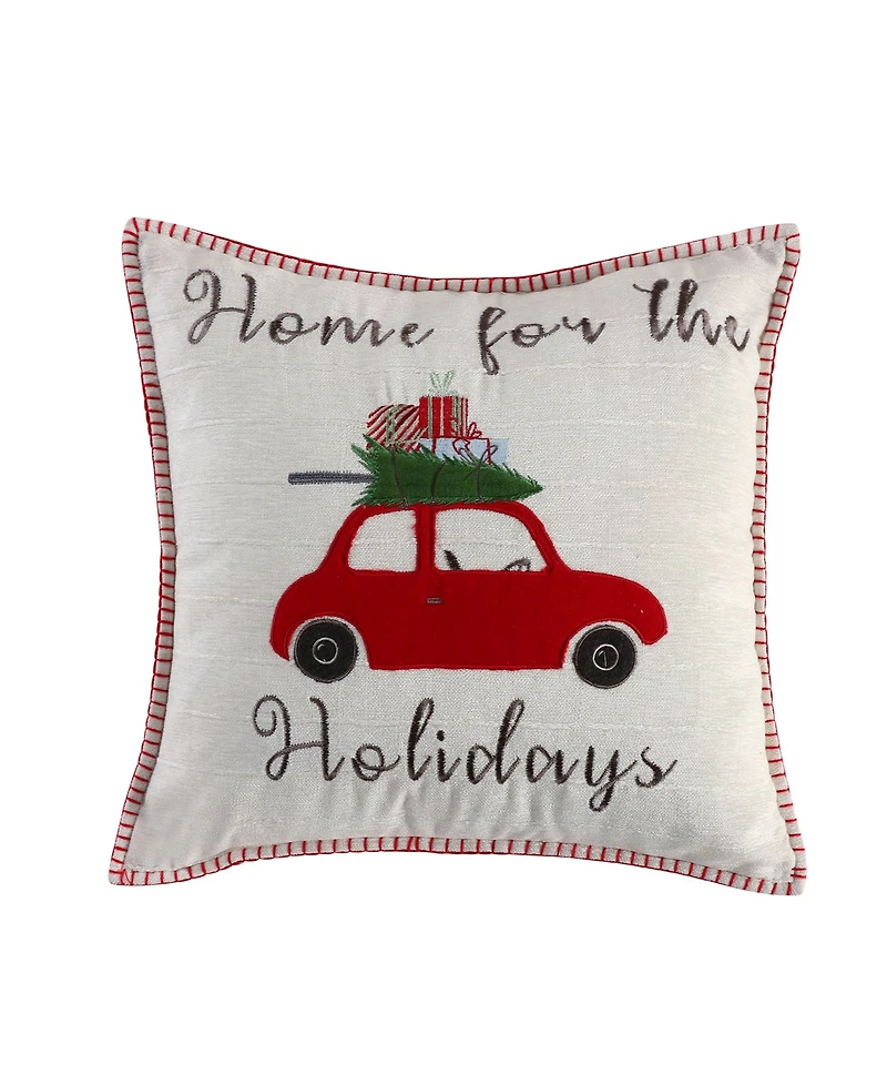 Levtex Christmas Road Trip Gingham Decorative Pillow, 18" x 18"