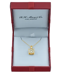 Diamond Halo 18" Pendant Necklace (3/4 ct. t.w.) 14k White, Yellow or Rose Gold