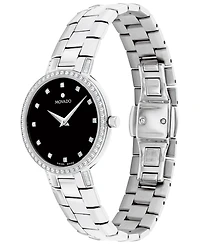 Movado Women's Swiss Faceto Diamond (1/4 ct. t.w.) Stainless Steel Bracelet Watch 28mm