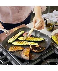 KitchenAid Hard Anodized Induction Nonstick Stovetop Grill Pan, 11.25", Matte Black
