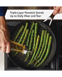 KitchenAid 3-Ply Base Stainless Steel Nonstick Induction Stovetop Grill Pan, 10.25", Brushed Stainless Steel