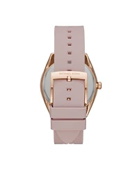 Michael Kors Women's Janelle Pink Silicone Strap Watch 42mm