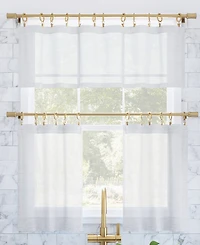 Slub Textured Linen Blend Cafe Curtain Pair