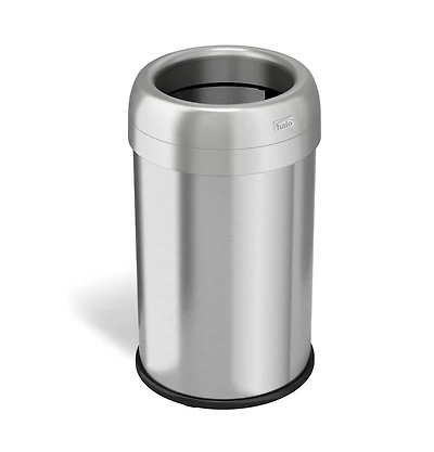 Halo 13 Gallon / 49 Liter Stainless Steel Round Open Top Kitchen Trash Can with Dual Odor Filters
