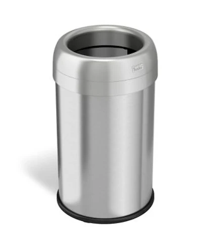 Halo 13 Gallon 49 Liter Stainless Steel Round Open Top Kitchen Trash Can With Dual Odor Filters