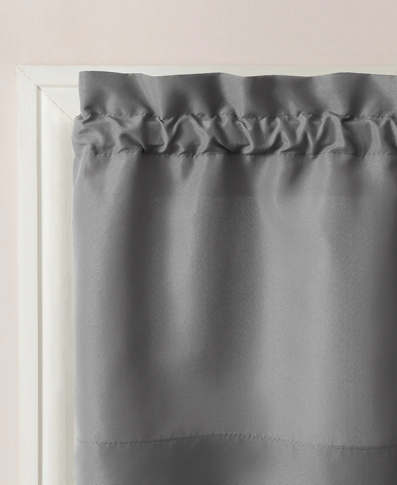 Martine Microfiber Semi-Sheer Rod Pocket Kitchen Curtain Valance Tiers Set