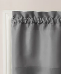 Martine Microfiber Semi-Sheer Rod Pocket Kitchen Curtain Valance Tiers Set