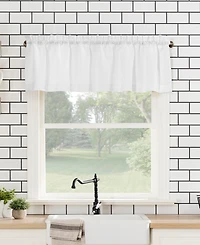 Martine Microfiber Semi-Sheer Rod Pocket Kitchen Curtain Valance and Tiers Set
