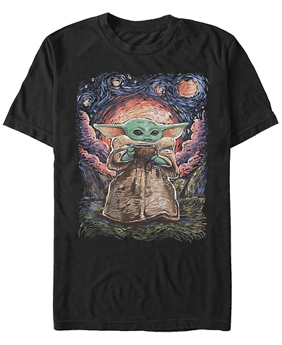 Fifth Sun Men's Star Wars Mandalorian Sipping Starries Short Sleeve T-shirt