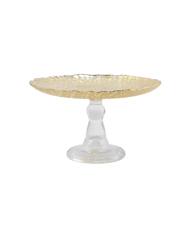 Vietri Rufolo Glass Gold Crocodile Small Cake Stand