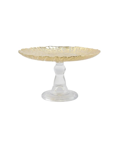 Vietri Rufolo Glass Gold Crocodile Small Cake Stand