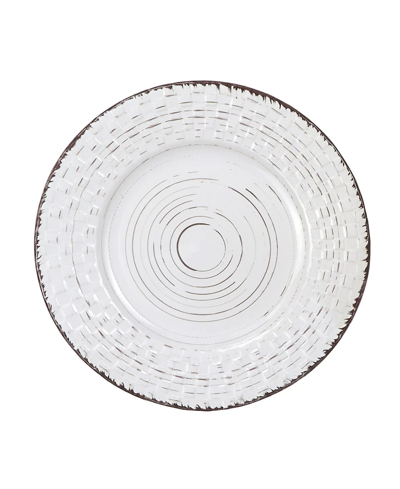 Lorren Home Trends 16 Piece Distressed Weave Dinnerware Set