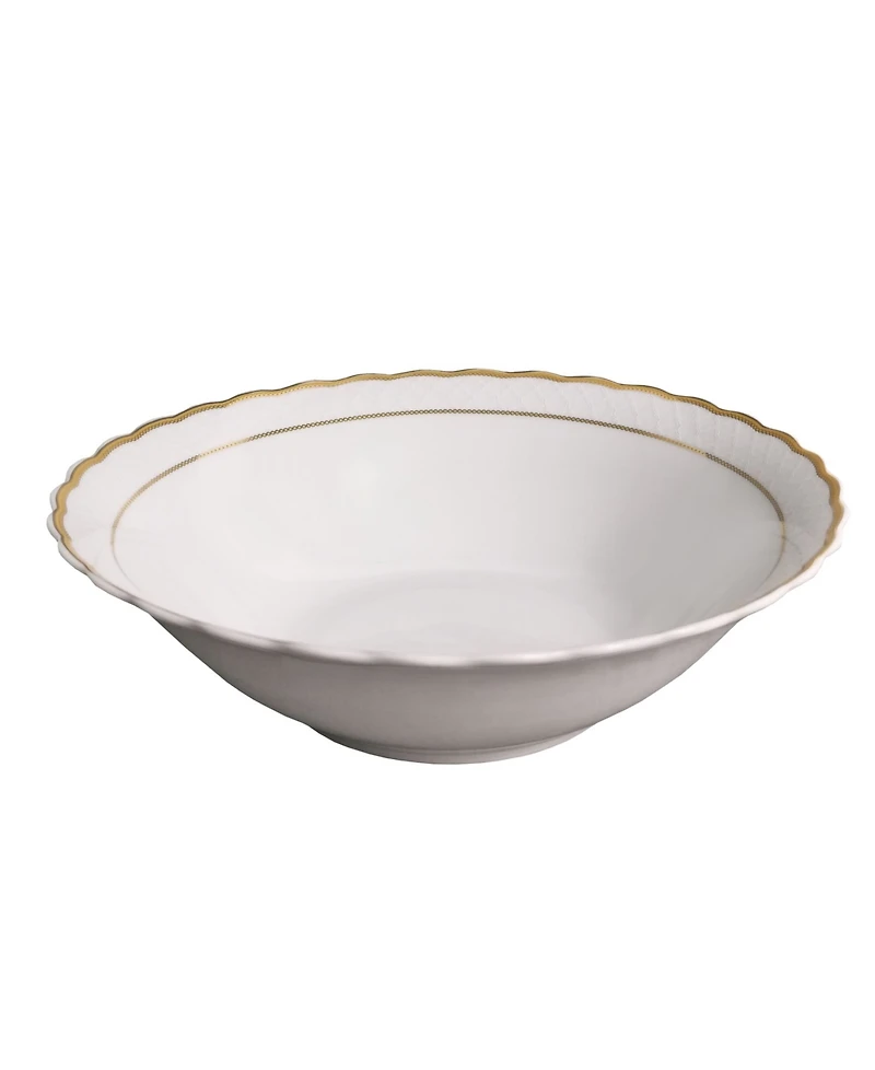 Lorren Home Trends Porcelain China 57 Piece Gloria Wavy Dinnerware Set, Service for 8