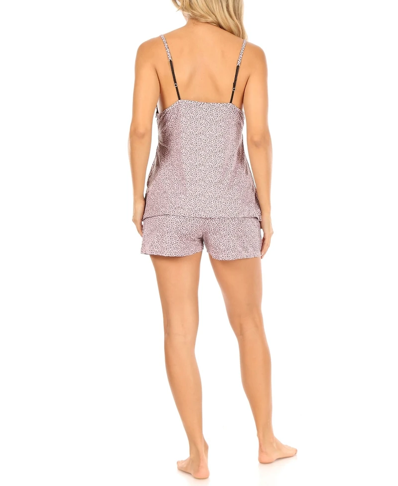 Tahari Women's Strappy Cami and Shorts 2 Piece Pajama Set