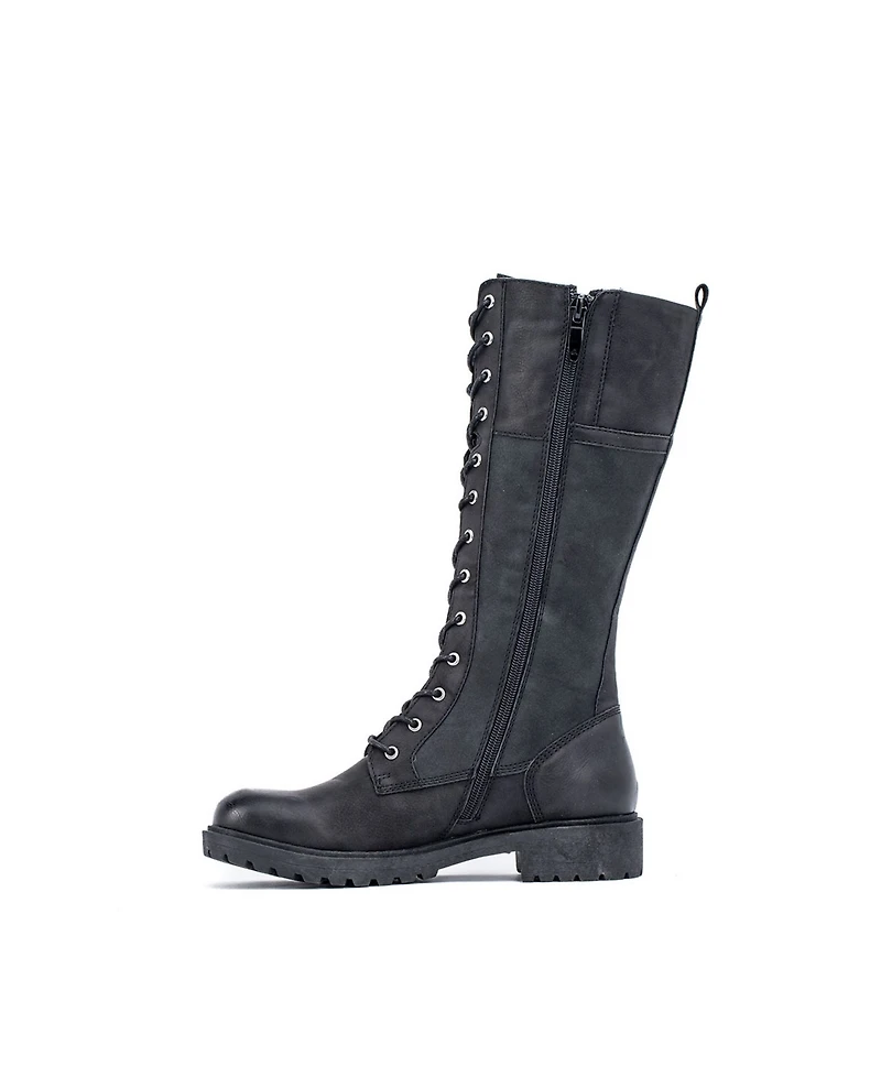 Gc Shoes Women's Hanker Combat Lace Up Knee High Boots