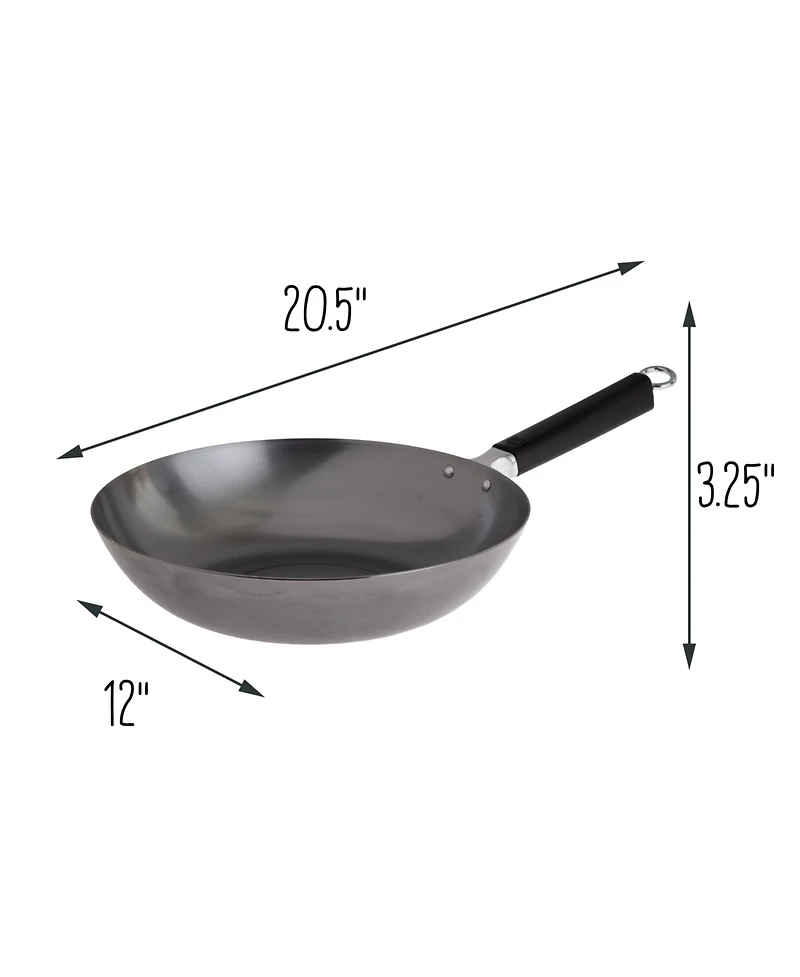 Joyce Chen Professional Series 12" Carbon Steel Stir Fry Pan with Phenolic Handle