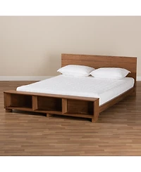 Regina Modern Full Size Platform Storage Bed with Built-in Shelves
