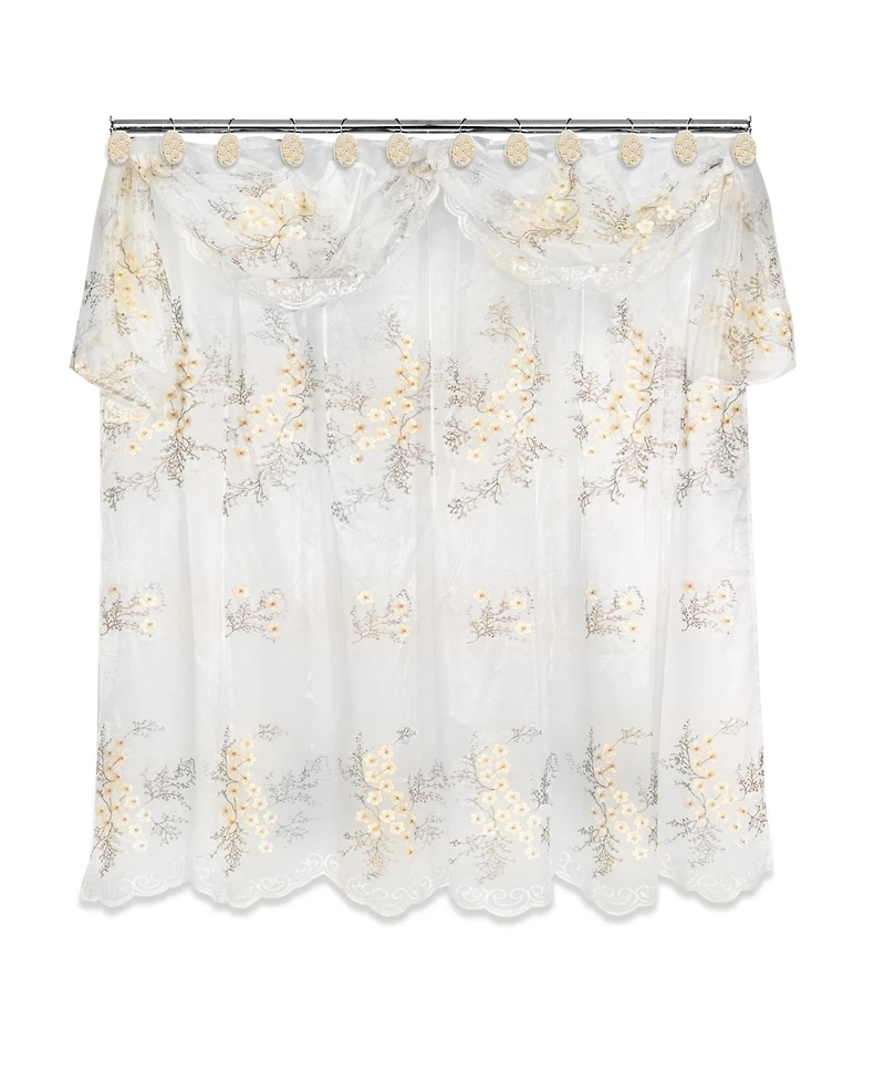 Popular Bath Bloomfield Sheer Shower Curtain with Valance