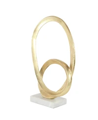 CosmoLiving by Cosmopolitan Gold Aluminum Sculpture, Geometric 17 x 12 x 4