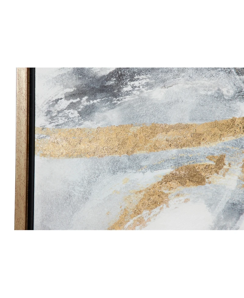 CosmoLiving by Cosmopolitan Gold Contemporary Abstract Canvas Wall Art, 30" x 40"