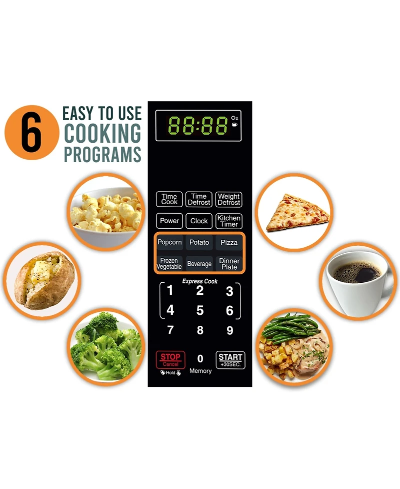 Farberware Classic FMO11AHTBSB 1.1 Cu. Ft 1000-Watt Microwave Oven, Black Stainless Steel