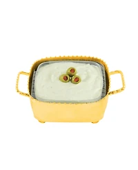 Small Square Beaded Candy, Dip Bowl and Spoon 