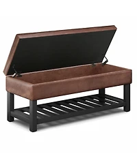 Simpli Home Cosmopolitan Storage Ottoman Bench with Open Bottom