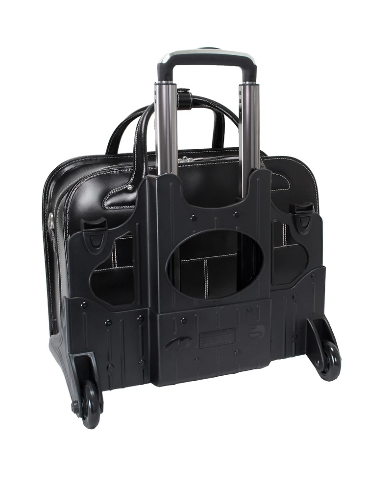 McKlein Berkeley 15.4" Top Grain Cowhide Leather Patented Detachable -Wheeled Ladies' Briefcase