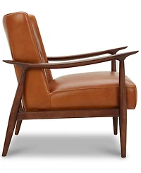 Jollene 29" Leather Winged Accent Chair, Created for Macy's